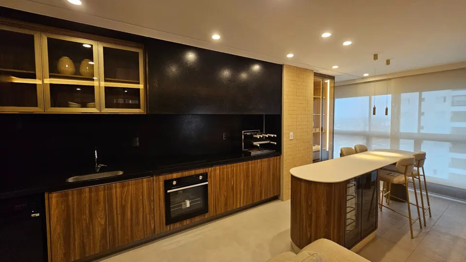 Cozinha planejada do apartamento decorado de 83 m²